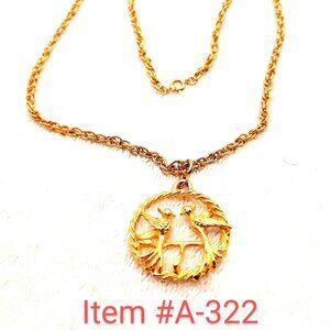 Gold Chain with Gold Pendant of 2 Lovebirds ,  Item # A-322 , wt. 31 grams